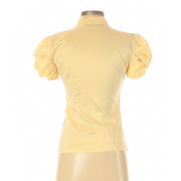 Scoop Neck Puff Sleeve Button Front Top SZ M - Picture 2 of 4